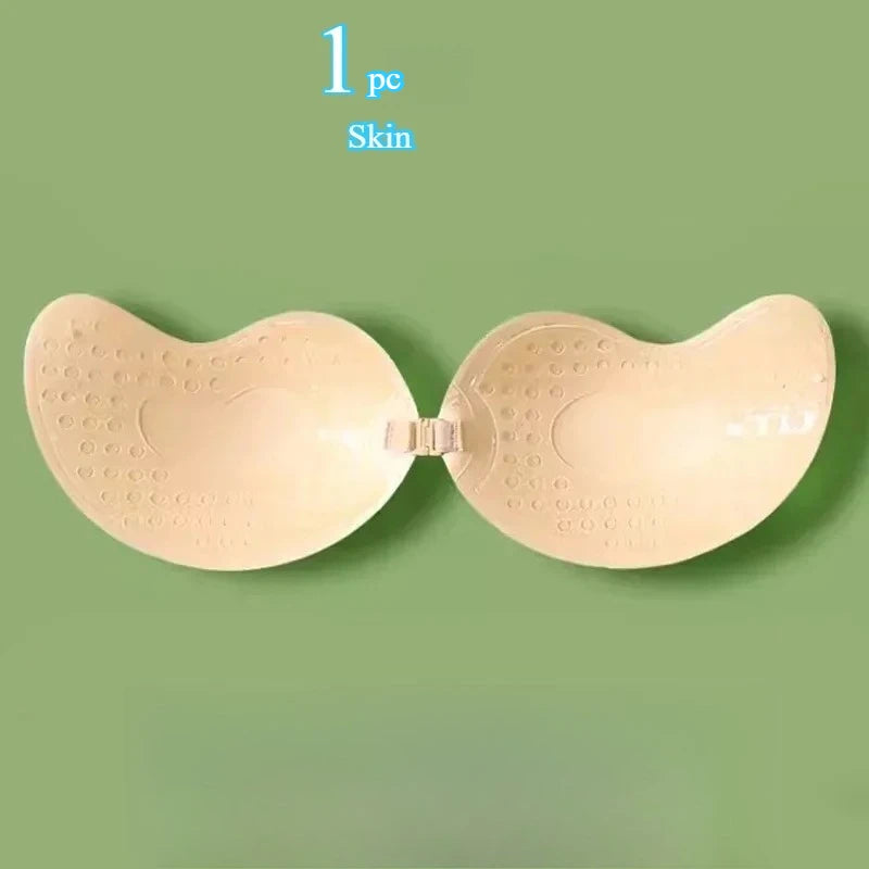 Soutien-gorge push-up invisible pour femme, sans bretelles, dos nus, sans coutures, fermeture à l'avant, soutien-gorge auto-adhésif en silicone