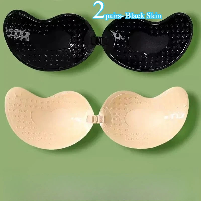 Soutien-gorge push-up invisible pour femme, sans bretelles, dos nus, sans coutures, fermeture à l'avant, soutien-gorge auto-adhésif en silicone