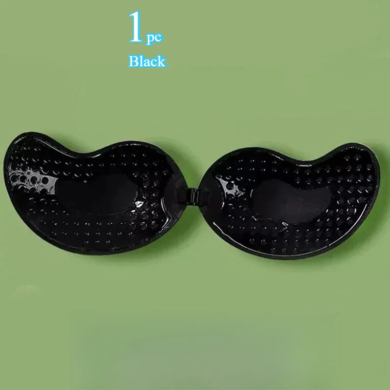 Soutien-gorge push-up invisible pour femme, sans bretelles, dos nus, sans coutures, fermeture à l'avant, soutien-gorge auto-adhésif en silicone